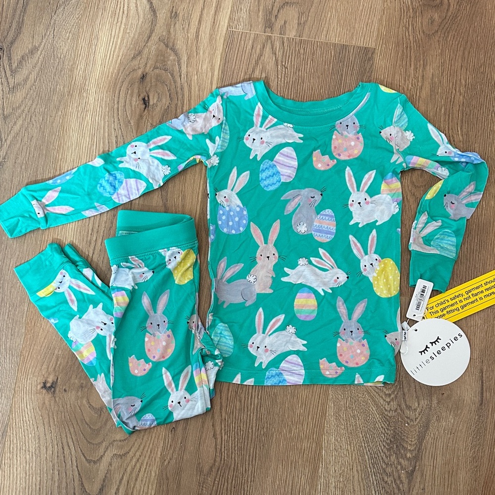 Little Sleepies Hoppy Days 2 Piece Bunny and Egg Pajama Set